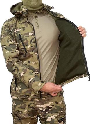 Комплект форми військовий костюм у кольорі мультикам softshell камуфляж зсу