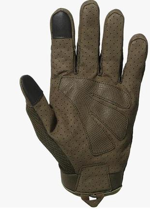 Стрелковые тактические полнопалые перчатки wtactful сеточка с защитой мультикам/олива...