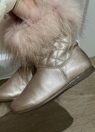 Кожаные зимние ботинки сапоги с мехом 23-24р2 фото