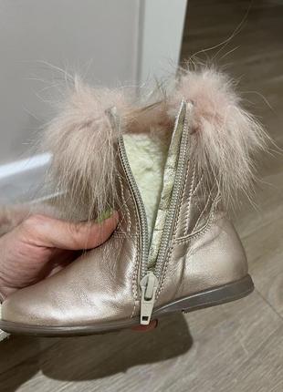 Кожаные зимние ботинки сапоги с мехом 23-24р4 фото