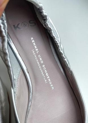 Шкіряні балетки kennel&schmenger 37 р. туфлі металік срібні преміум3 фото