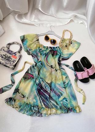 Прозора пляжна накидка туніка на шифон купальник