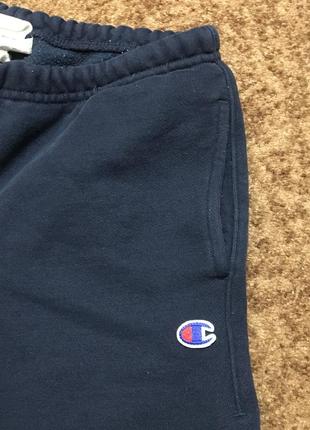 Мужские стильные спортивные синие трикотажные шорты штаны чемпион champion reverse weave sweat men’s cotton shorts classic casual lacoste blue5 фото
