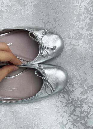 Шкіряні балетки kennel&schmenger 37 р. туфлі металік срібні преміум6 фото