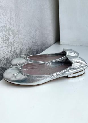 Шкіряні балетки kennel&schmenger 37 р. туфлі металік срібні преміум7 фото