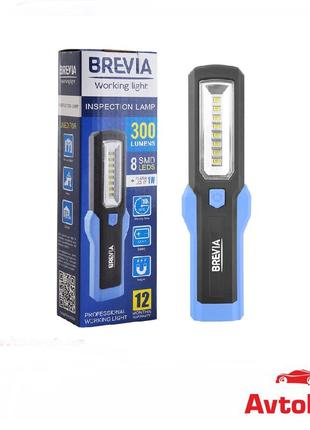 Brevia led інспекційна лампа 8smd+1w led 300lm, 3xaa