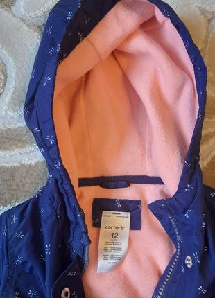 Вітровка куртка на флісі дитяча для дівчинки carter's. на 12м.4 фото