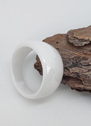 Кольцо керамическое белое (гладкое) арт. 041801 фото