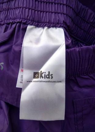 Детские водонепроницаемые брюки kids на ребенка 7-8 лет/грязепруфы/фиолетовые брюки от дождя и ветра6 фото