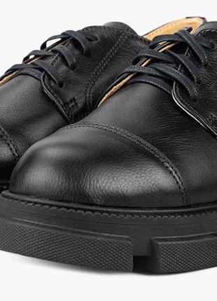 Полуботинки женские демисезонные чёрные натуральная кожа украина  viscala - размер 40 (26 см)  (модель: