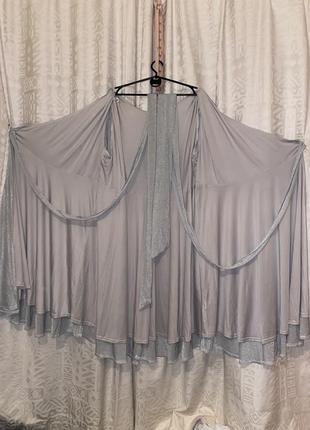 Платье-халат великий розмір выпускное серебряное роскошное сукня большой випускна размер 3xl5 фото