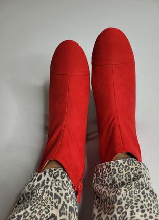 Полуботинки ботильоны ботинки красные замшевые3 фото