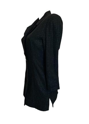 Жакет пиджак удлиненный приталенный твид на пуговицах5 фото