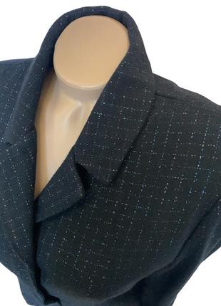 Жакет пиджак удлиненный приталенный твид на пуговицах4 фото