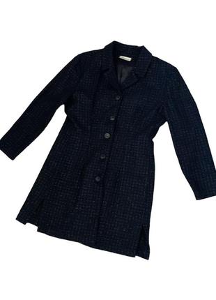 Жакет пиджак удлиненный приталенный твид на пуговицах7 фото