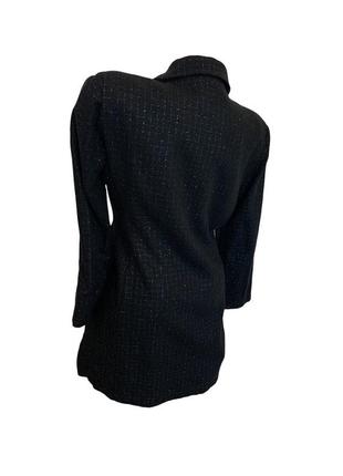 Жакет пиджак удлиненный приталенный твид на пуговицах6 фото