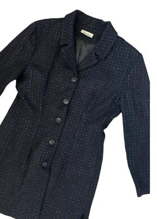 Жакет пиджак удлиненный приталенный твид на пуговицах8 фото