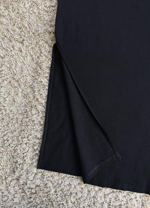 Черное платье миди с разрезами длинное платье с горлом3 фото