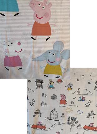 Детский цветной, двухсторонний пододеяльник. peppa pig. next