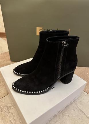 Замшеві чорні ботильони casadei, оригінал італія  (prada, dior)