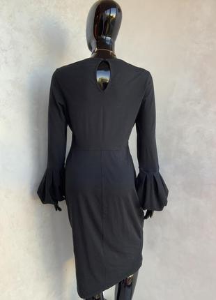 Asos великий розмір цікава лаконічна чорна сукня з обемними рукавичками5 фото