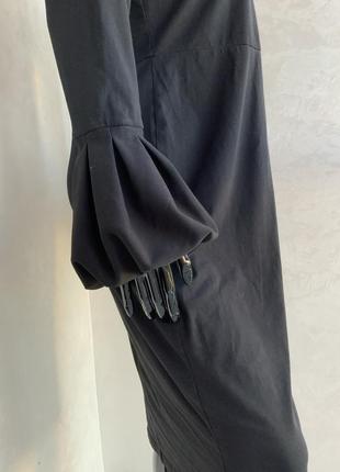 Asos великий розмір цікава лаконічна чорна сукня з обемними рукавичками4 фото