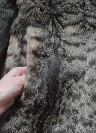 Натуральная шуба полушубок анималистический принт/шуба из камышового кота3 фото