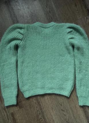 Мягкий вязаный свитер джемпер с объемными рукавами фонариками2 фото