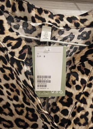 Леопардовое вискозное платье туника hm, zara, cos, massimo, oysho, bershka2 фото