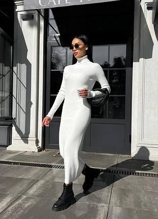 Вязаное бесшовное платье "aroma меди"