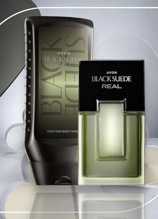 Мужской парфюмерный набор avon black suede real