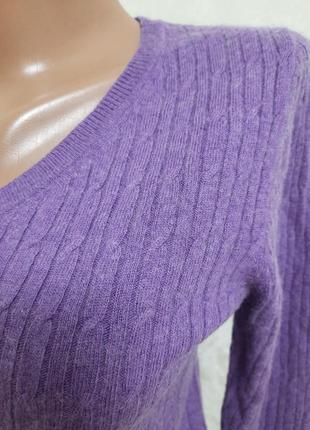 Теплый свитер пуловер цвет лаванды в косы шерсть кашемир g.w.4 фото