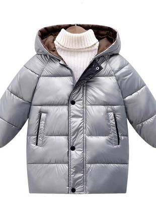 Удлиненная тёплая курточка для деток девочки и мальчика3 фото