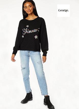 Теплый свитер с пайетками shimmer george 2