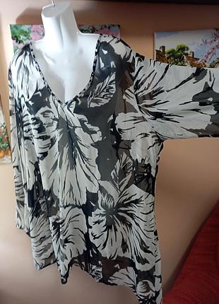 Напівпрозора блуза батал