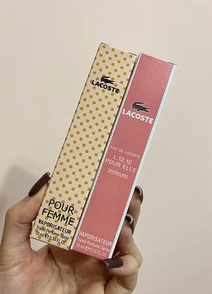 Набір парфумів lacoste - pour femme, l.12.12 pour elle 2*10 мл.🌸 парфуми, духи, туалетна вода, спрей, тестер, пробнік