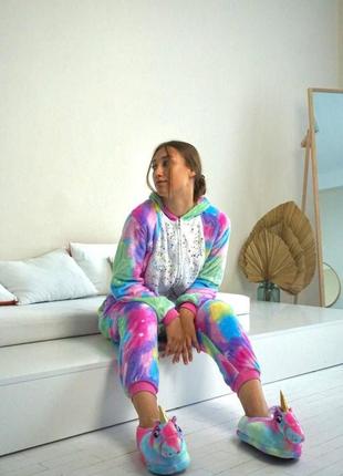 Кигуруми единорог искорка для взрослых , тёплая сплошная пижама для взрослых2 фото