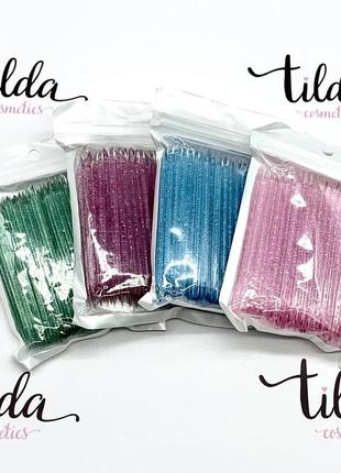 Палочки пластиковые с блестками для маникюра