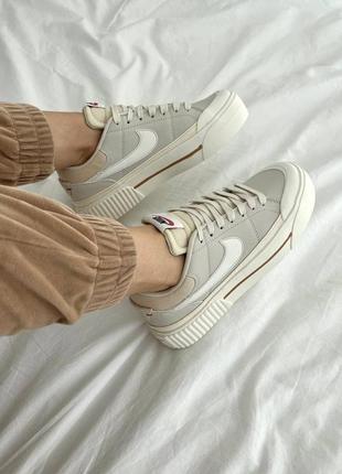 Жіночі шкіряні кеди nike court legacy beige8 фото