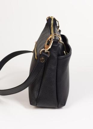 Женская кожаная сумка karya 5071-45 через плечо черная3 фото