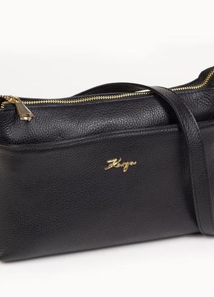 Женская кожаная сумка karya 5071-45 через плечо черная1 фото