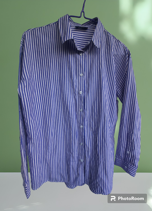 Ідеальна синя сорочка в біло червону смужку рубашка блуза від papaya