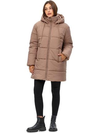 Зимняя женская удлиненная куртка в 6 цветах размер:42 44 46 48 50 523 фото