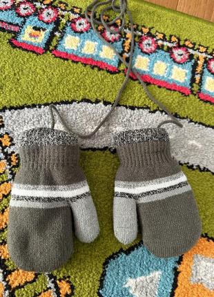 ❄️ зимові дуже теплі варежки рукавиці на хутрі та мотузці6 фото