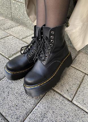 Зимові черевики dr. martens jadon black (хутро)2 фото