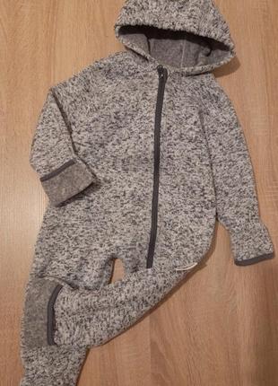 Флисовый человечек ромпер поддлевая поддева под комбинезон теплый человечек