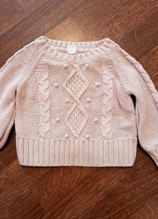 Теплый вязаный свитер1 фото