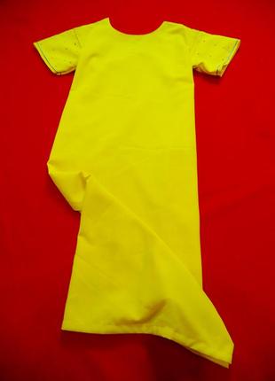 Лимонно-желтое эффектное платье туника с разрезами по бокам.камиз.индия3 фото