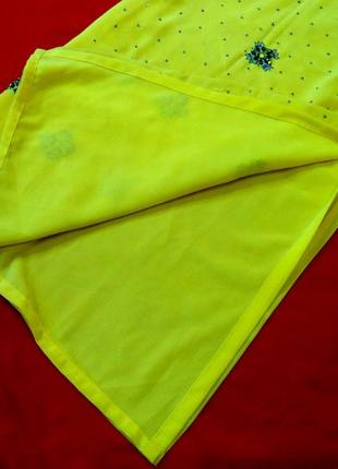 Лимонно-желтое эффектное платье туника с разрезами по бокам.камиз.индия4 фото