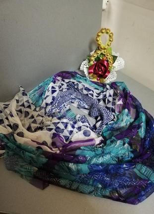 Яркий нежный шифоновый шарф  палантин.